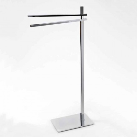 Modern Towel Rack with 2 Iron Arms Made in Italy - Cali Viadurini