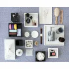 Modern Handkerchief Holder in White Carrara Marble Made in Italy - Rafa Viadurini