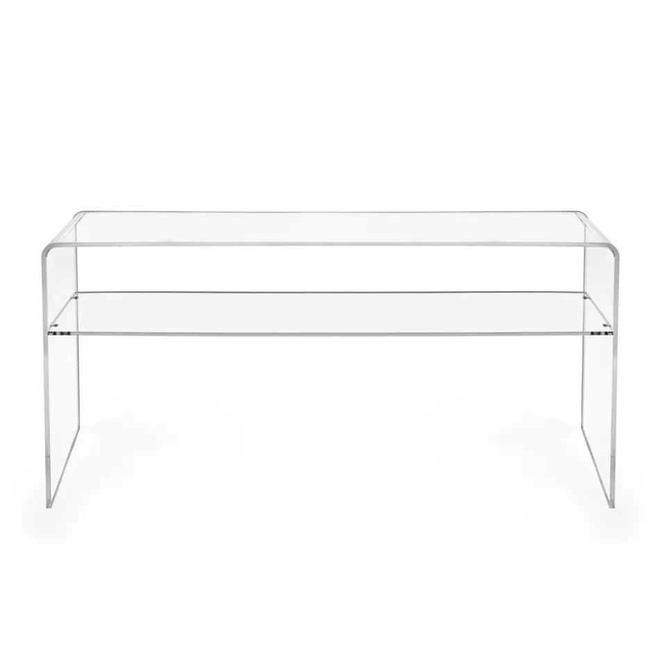 Living Room TV Stand in Transparent Plexiglass Made in Italy - Giuliette Viadurini