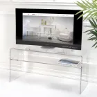 Living Room TV Stand in Transparent Plexiglass Made in Italy - Giuliette Viadurini