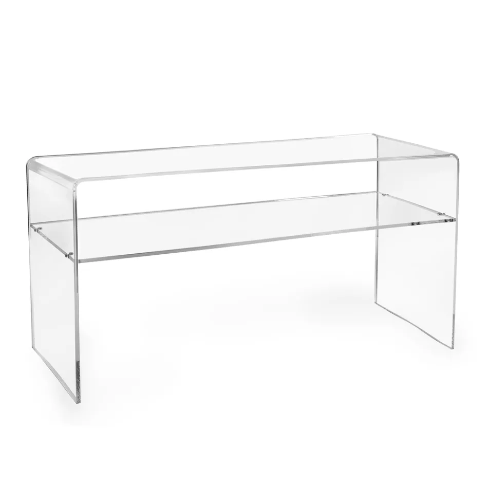 Living Room TV Stand in Transparent Plexiglass Made in Italy - Giuliette Viadurini