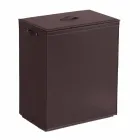 Leather laundry basket with a rectangular design base Peter Viadurini