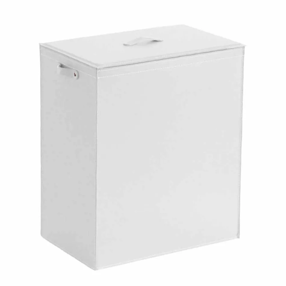 Leather laundry basket with a rectangular design base Peter Viadurini