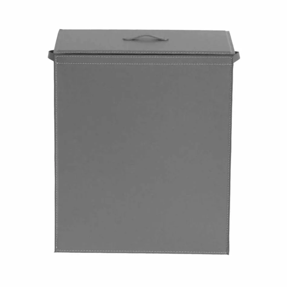 Leather laundry basket with a rectangular design base Peter Viadurini