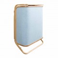 Modern wall laundry basket in navy fabric and bamboo Valenza
