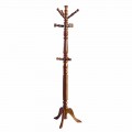 Modern design floor coat rack in wood, produced in Italy, Cristiano