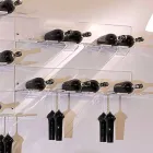 Wall Bottle Holder for 6 Bottles in Plexiglass Made in Italy - Canberra Viadurini