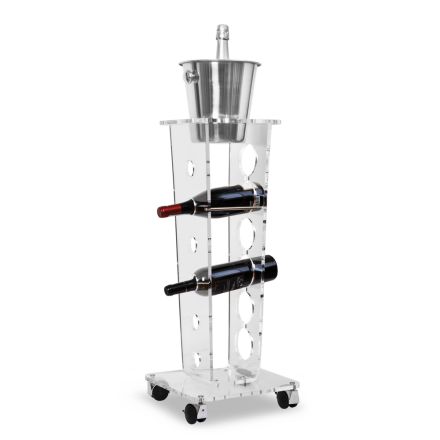 Column Bottle Holder and Ice Bucket in Transparent Acrylic - Ciampino Viadurini