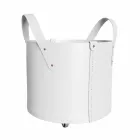 Cylindrical log holder in regenerated leather with Tonda Firestyle wheels Viadurini