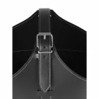 Indoor firewood holder with wheels in Fabia modern regenerated leather Viadurini