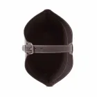 Indoor firewood holder with wheels in Fabia modern regenerated leather Viadurini