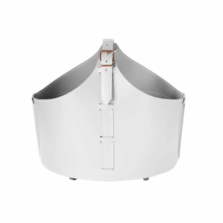 Indoor firewood holder with wheels in Fabia modern regenerated leather Viadurini