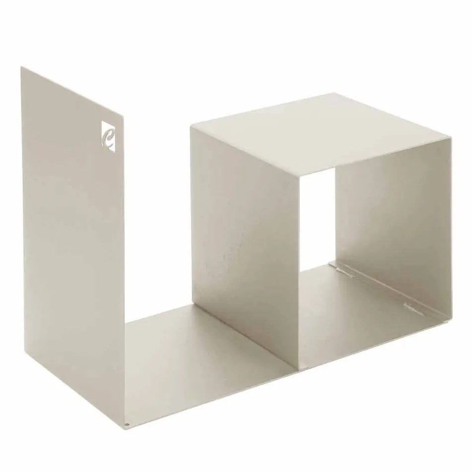 Indoor Wood Holder in Colored Steel with Coffee Table Made in Italy - Cecio Viadurini