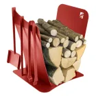 Indoor Firewood Holder in Steel with 3 Accessories Made in Italy - Nelumbo Viadurini