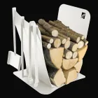 Indoor Firewood Holder in Steel with 3 Accessories Made in Italy - Nelumbo Viadurini