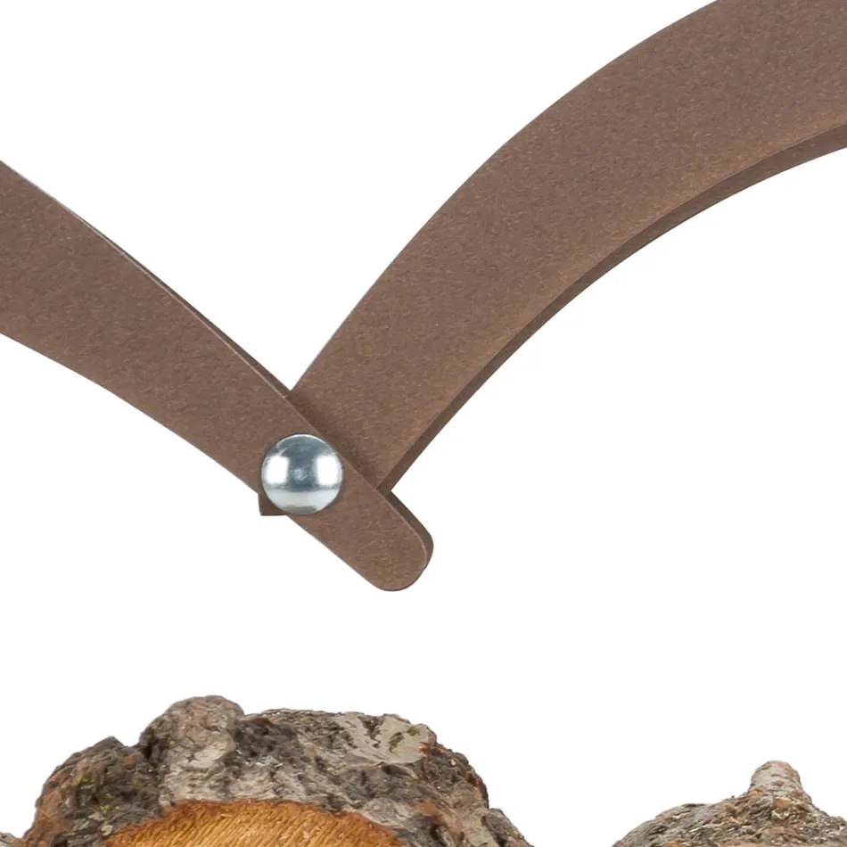 Indoor Wood Holder in Brown Steel Made in Italy - Affection Viadurini