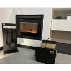 Black Steel Modern Indoor Log Holder Made in Italy - Libeccio Viadurini