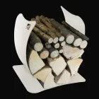 Internal Firewood Holder in Painted Steel Made in Italy - Leopoldo Viadurini