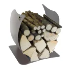 Internal Firewood Holder in Painted Steel Made in Italy - Leopoldo Viadurini