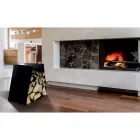 Modern Floor Log Holder in Painted Steel Made in Italy - Demetra Viadurini