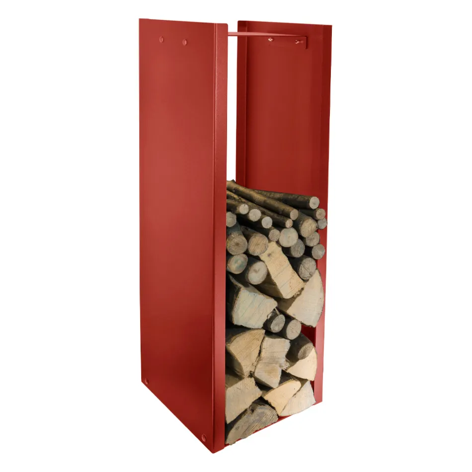 Modern Log Holder in Painted Steel Made in Italy - Patrik Viadurini