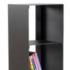 Black Modern Indoor Wood Log Holder with Shelves Made in Italy - Cauro1 Viadurini