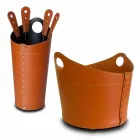 Firewood holder, iron holder and irons for Nicad leather, made in Italy Viadurini