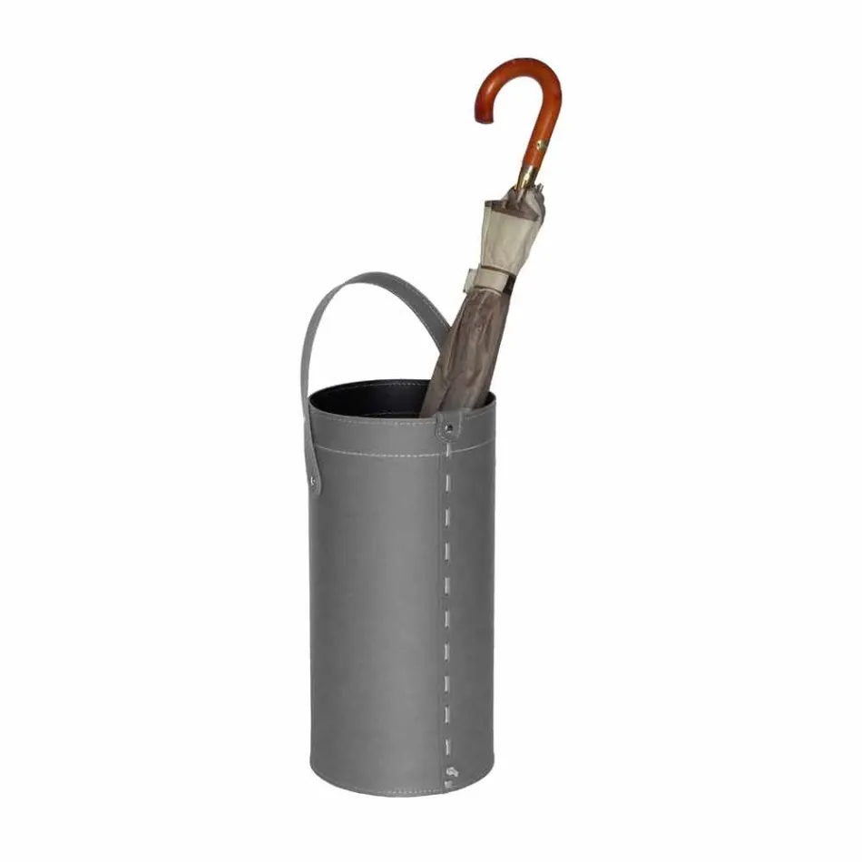 Design umbrella stand in Regen regenerated leather, made in Italy Viadurini