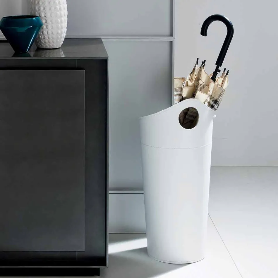 Umbrella stand in regenerated leather of Pluvia handmade design Viadurini