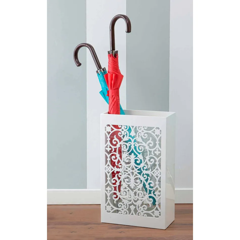 Modern Design Wooden Umbrella Stand with Arabic Decorations in Colored Wood - Dubai Viadurini