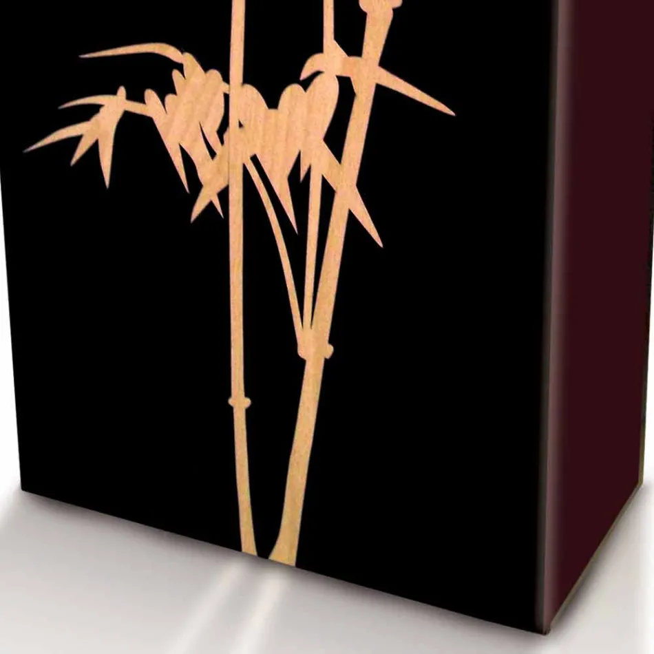 Umbrella Stand in Dark or White Wood with Modern Design Decorations - Cannabambu Viadurini