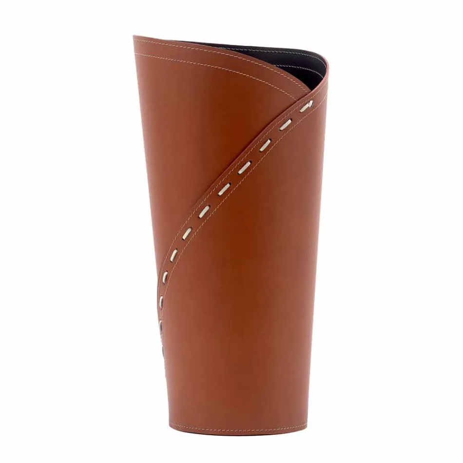 Modern umbrella stand in regenerated Katrina leather, made in Italy Viadurini