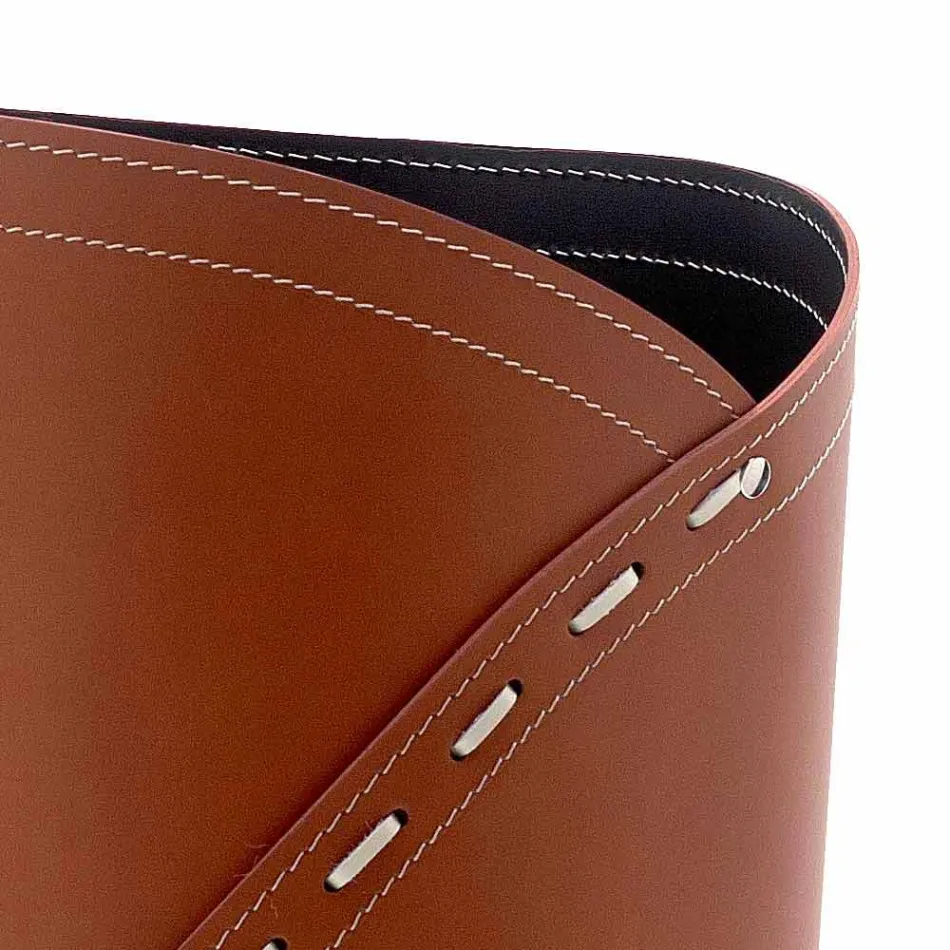 Modern umbrella stand in regenerated Katrina leather, made in Italy Viadurini