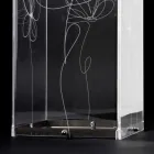 Transparent Plastic Umbrella Stand with Engraved Stylized Leaves - Florino Viadurini