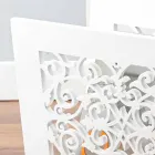 Modern Design Floor Magazine Rack in Colored Wood with Decorations - Dubai Viadurini