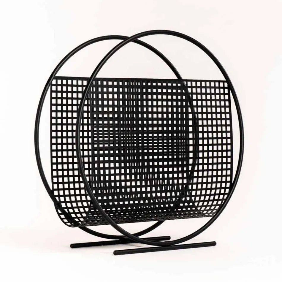 Round Design Steel Magazine Rack Made in Italy - Ladle Viadurini