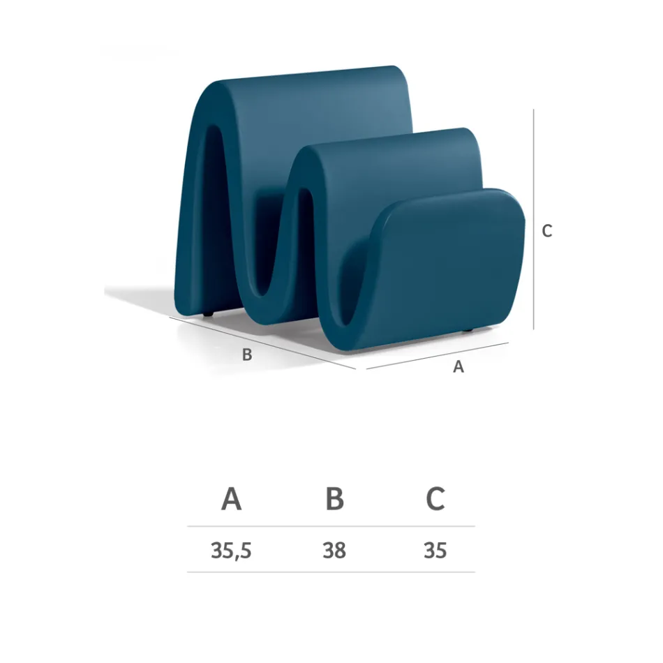 Modern Colored Polyethylene Magazine Rack Made in Italy - Munoz Viadurini