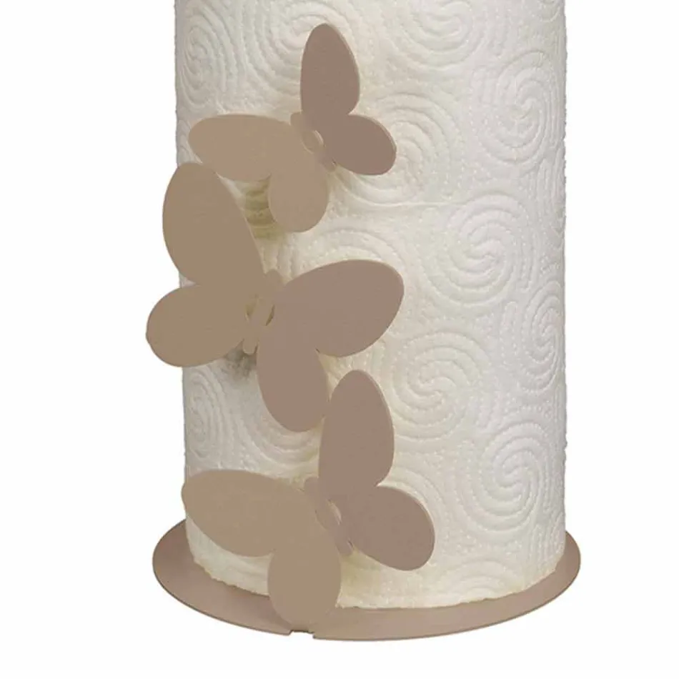 Modern Kitchen Roll Holder in White, Beige or Ivory Iron Made in Italy - Leiden Viadurini