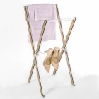 Design Floor Towel Rack in Transparent Plexiglass or with Wood - Stendio Viadurini
