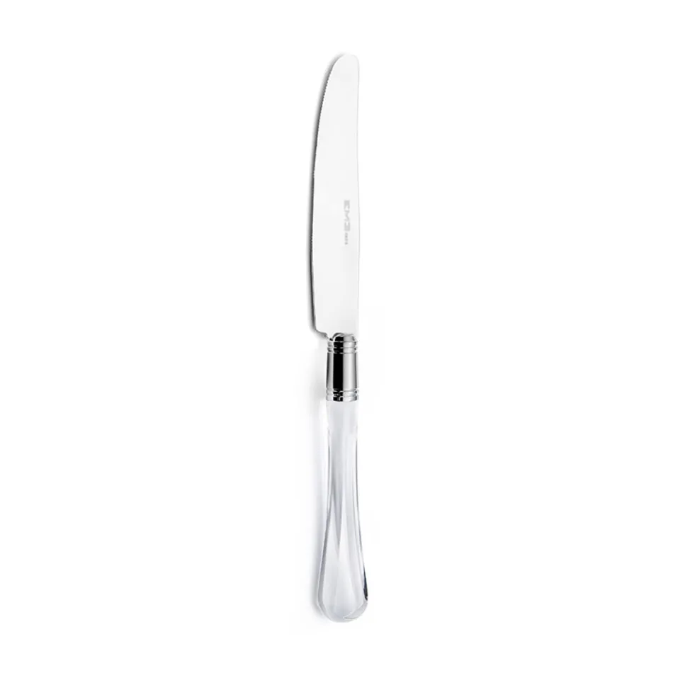 Polished Stainless Steel Cutlery and Transparent Acrylic Handle 24 Pcs - Brilli Viadurini