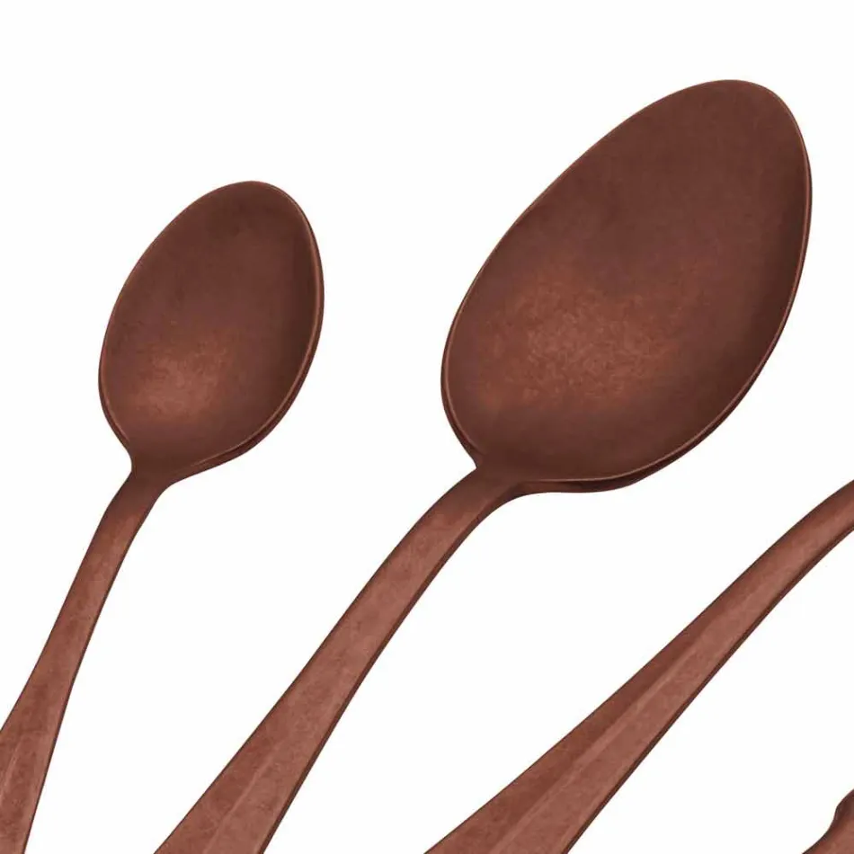 Luxury Design Steel Cutlery Vintage Colored Effect 24 Pieces - Tigger Viadurini