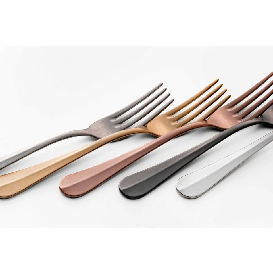 Luxury Design Steel Cutlery Vintage Colored Effect 24 Pieces - Tigger Viadurini