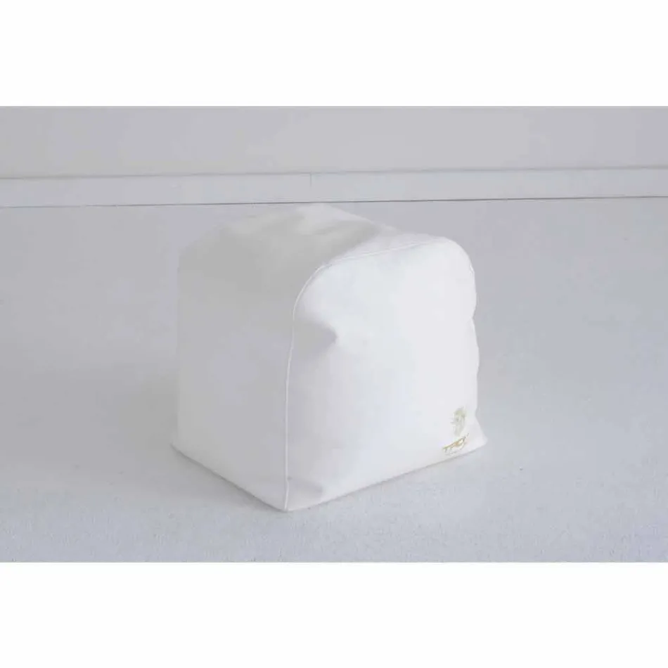 Pouf Cloud Trona design in white nautical imitation leather made in Italy Viadurini