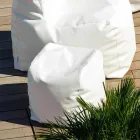 Pouf Cloud Trona design in white nautical imitation leather made in Italy Viadurini