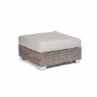 Pouf modern exterior in gray-taupe Jaco polyethylene, handmade Viadurini