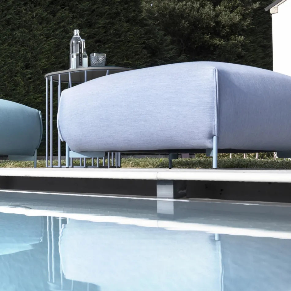 Garden Pouf Padded and Covered in Fabric Made in Italy - Butter Viadurini