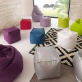 Pouf with a modern Flower design