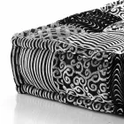 Ethnic Square Pouf in Patchwork Fabric or Velvet - Fiber Viadurini