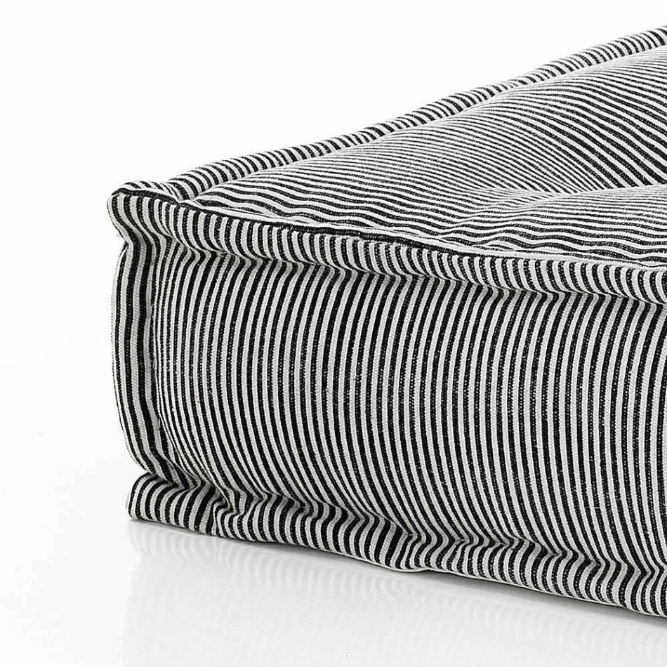 Ethnic Square Pouf in Patchwork Fabric or Velvet - Fiber Viadurini