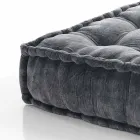 Ethnic Square Pouf in Patchwork Fabric or Velvet - Fiber Viadurini